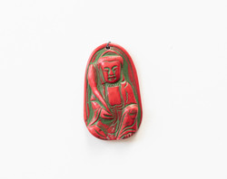 Buddha pendant - red coral effect ceramic?