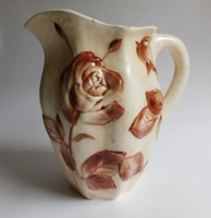 Antique pink faience wine jug