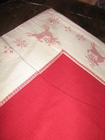 Red deer snowflake Christmas huge woven tablecloth