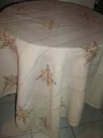 Wonderful hand-embroidered cross-eyed elegant azure tablecloth