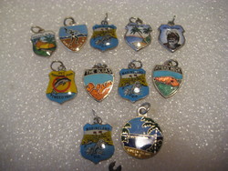 Pendants from the big world 11 pcs. 16 mm, enamel on a silver-like base