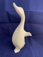 Hollóháza goose goose unpainted porcelain statue