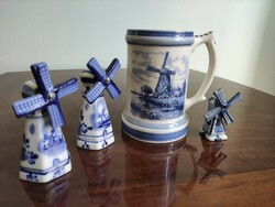 4 piece Dutch folk art souvenir porcelain package