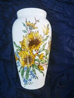 Beautiful sunflower vase by Zsolnay, hand painted
