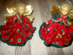 Csodás   vintage  angyalka kézműves viasz fejű   karácsonyfa disz asztal disz