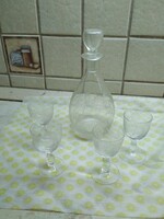 Retro engraved glass liquor set for sale!