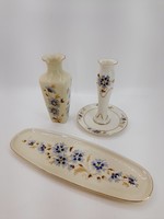 Zsolnay cornflower porcelain package, 3 pieces in one