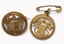 Patriotic brooch and pendant set 1868 gold-plated