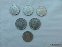 Angola - Mozambik 5 - 10 escudo 6 darab ezüst LOT !