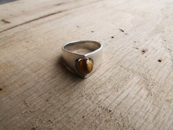 Silver ring with tiger eye (221030)