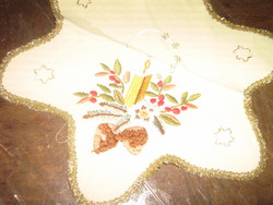 Cute Christmas lace-edged star-shaped embroidered tablecloth
