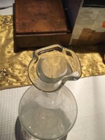 Fodros szájú nagy üveg kiöntő, palack, dekantáló üveg (301)