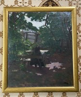 Litteczky endre - Nagybánya painting - sunny garden table