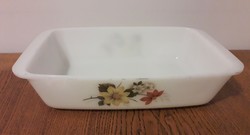 Square, flower-patterned baking dish made in England