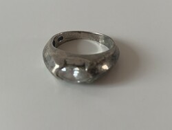 Csodás nagy fehér köves antik többszörösen jelzett ezüst gyűrű