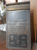 Old early 1900s engraved-painted copper Eckenberg brothers Budapest notebook holder, case.
