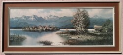 Artistic framed print of F. Haupt's painting chiemsee.