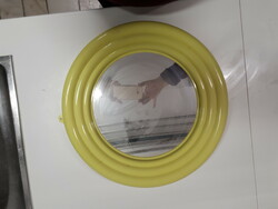 Retro yellow round mirror