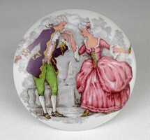 Porcelain bonbonier with Rococo scene marked 1P688