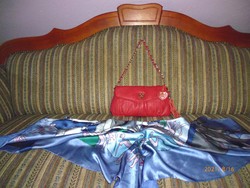 Beautiful soft genuine leather women's bag with chain handle.