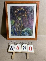 Gráber Margit jelzéssel, festmény, olaj, karton, 47 x 61 cm-es. 0430