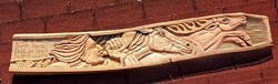 The bird flies from branch to branch ... Monumental carved wooden image - wood carving - marked