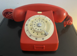 CB667 piros asztali tárcsás telefon