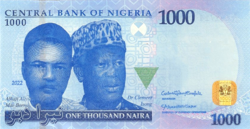 Nigéria 1000 niara 2022 UNC