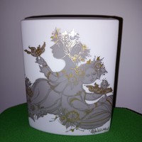 " Rosenthal  "  ( Bjorn Wiinblad ),  Lányok madarakkal. Német, porcelán váza.