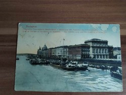 Budapest, Danube bank with the scientific academy, country house, parliament, stamped 1911