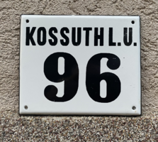Kossuth l. U. 96 - House number plate (enamel plate, enamel plate)