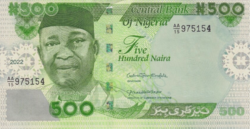 Nigéria 500 niara 2022 UNC