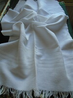 New, soft, snow-white cotton towel with monogram. 92 X 55 cm. + Fringe.