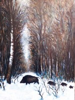 Wild boar konda / hunting painting