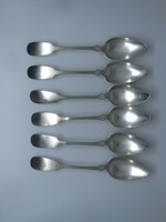6 antique silver Viennese spoons of 13 laths, 1860