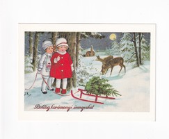 K:015 Karácsony képeslap postatiszta  Modern Replika