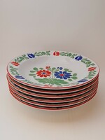 Alföldi porcelain deep plates with Hungarian pattern, 6 pieces in one