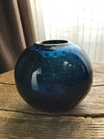Old handmade bubble glass vase