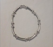 Silver, rubber bracelet for sale