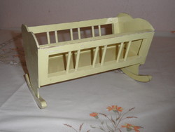 Old wooden toy crib, cradle