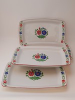 Alföldi porcelain rectangular bowls with Hungarian pattern, 4 pieces in one