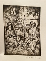 vladimir szabó: painter and his model etching