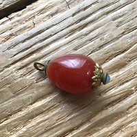 Antique carnelian mineral button