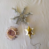 Retro tinsel Christmas tree decorations for sale! Set of 4