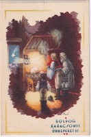 K:096 Karácsonyi  antik postatiszta képeslap (Irredenta Bozó)