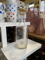 Gyönyörű üveg palack likőrös italos készlethez butella szépség  Gyűjtői darab