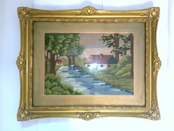 Antique pre-war blondel frame in good condition 48x38 cm golden picture frame