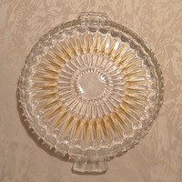 Walther glas lead crystal glass cake plate, offering, 28.5 cm in diameter + the handle