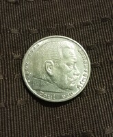 Ezüst 5 márka 1935 G - Németország - Harmadik Birodalom - Reichsmark - Hindenburg