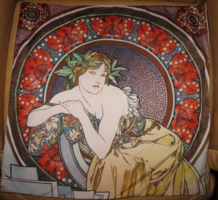 Mucha, Art Nouveau painting on pillow, cushion cover, pillow case